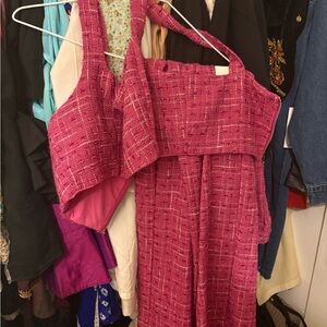 Forever 21 Pink Tweed Two-Piece Set